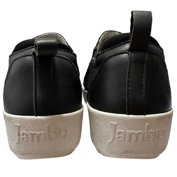 Jambu July Sneakers Women's 7 Black Leather Slip On Comfort‎ Side Zipper Cut Out - Picture 5 of 8